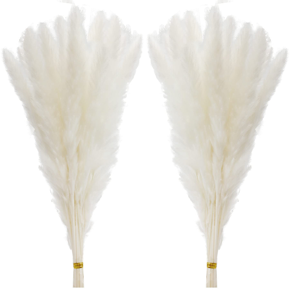 30 Pcs White Pampas Grass ,17 inch/45 cm Natural Dried Pampas Grass Branches Decor for Home Kitchen Garden Party Photographing Flower Arrangement Vase Decor（White