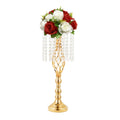 8 pcs 21.65 Inch Wedding Gold Flower Centerpieces Crystal Metal Flower Vase Wedding Centerpieces for Tables Decorations