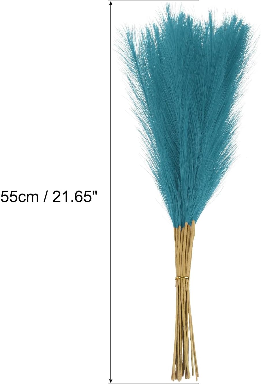 MECCANIXITY 15Pcs Faux Pampas Grass,21"/55cm Fake Pampas Grass Decor for Living Room Party Wall Vase Wedding Decoration,Light Blue