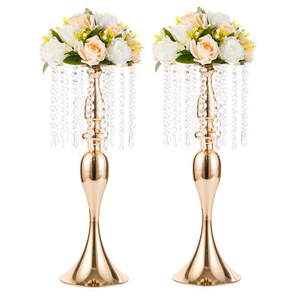 NUPTIO Tall Vase Table Centerpiece, 13.8", Gold, 10 Pcs