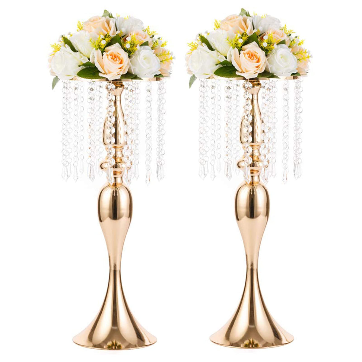 NUPTIO Tall Vase Table Centerpiece, 13.8", Gold, 10 Pcs