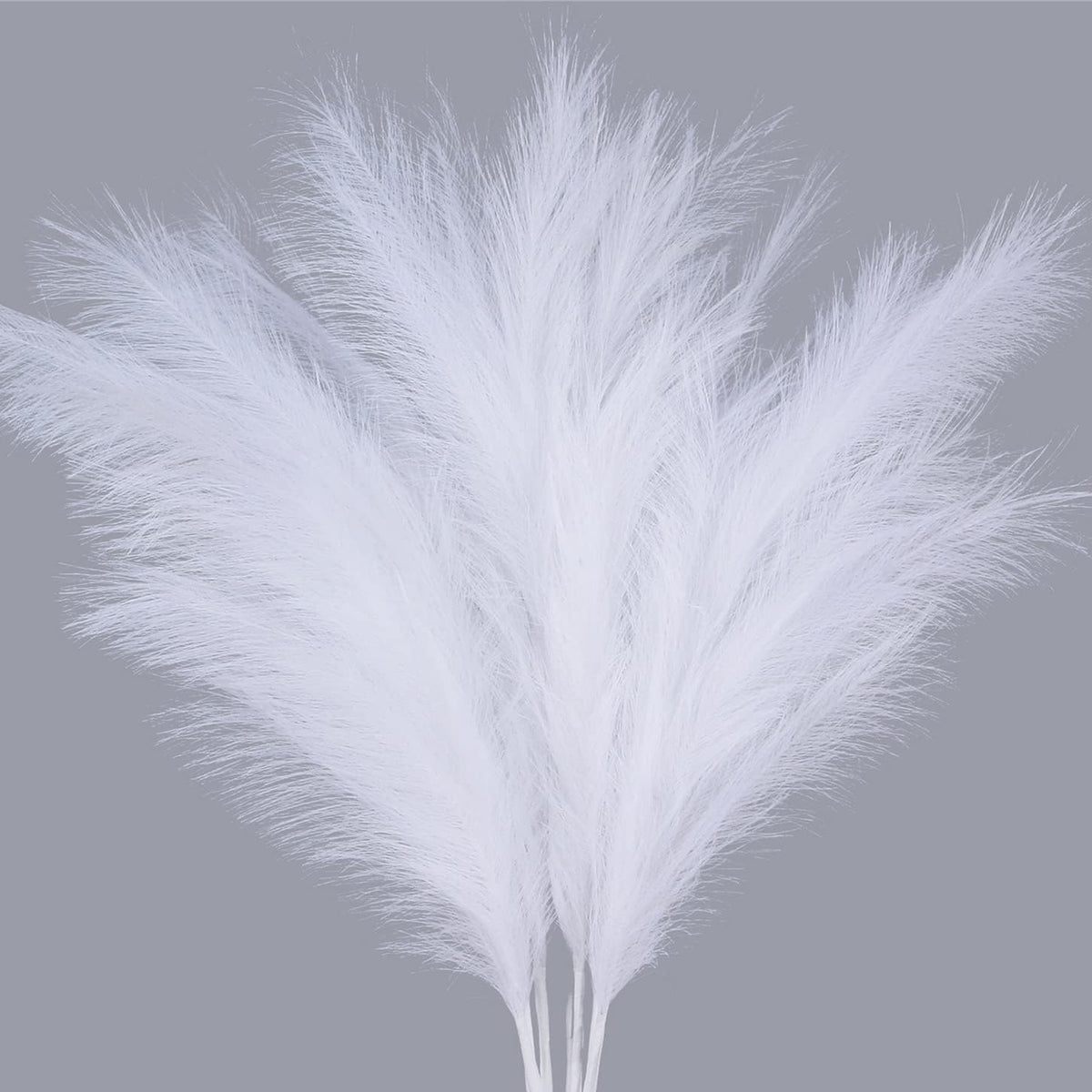 ZIFTY Faux Pampas Grass Decor 17" 6Pcs Handmade Flower Boho Decor Beige
