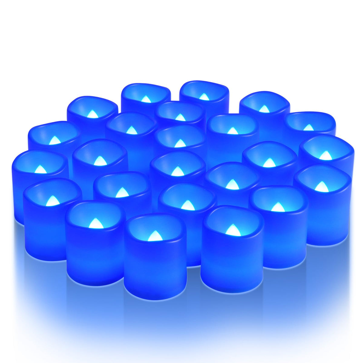 Homemory 24 Pack Ivory Flameless Flickering LED Votive Tealights Candles