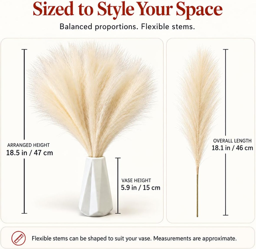 Mandy's 20 Stems Ivory Silk Pampas Grass Bouquet