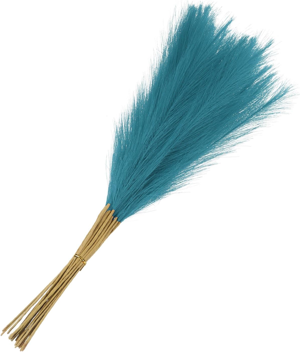 MECCANIXITY 15Pcs Faux Pampas Grass,21"/55cm Fake Pampas Grass Decor for Living Room Party Wall Vase Wedding Decoration,Light Blue