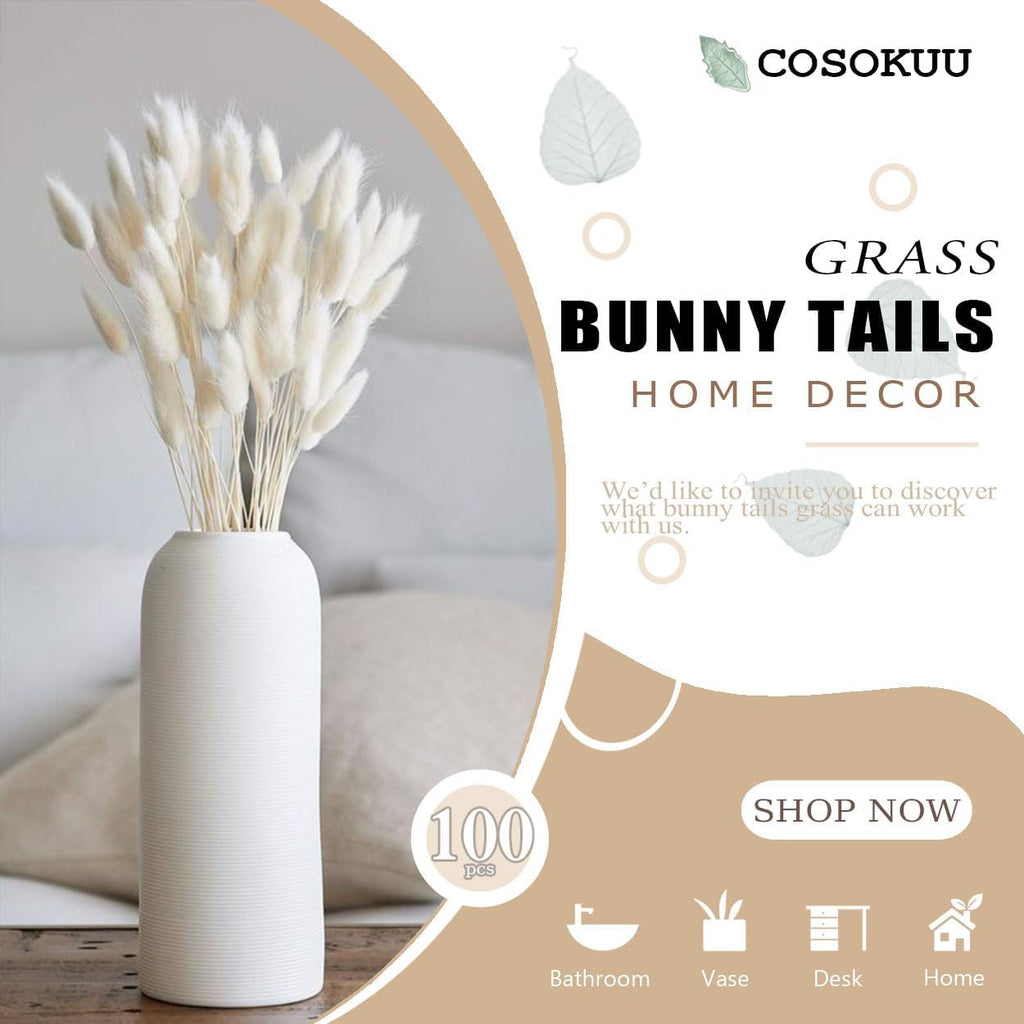 Bunny Tails Dried Flowers Boho Decor Pampass Grass 100pcs Floral Stems Decoration Plants 17 Inch (Teal Blue)
