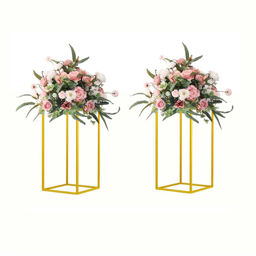 23.6inch 10 pcs Column Vases Gold Centerpieces for Table Metal Flower Stand Gold Wedding Centerpieces for Tables Party Floral Stands for Flowers