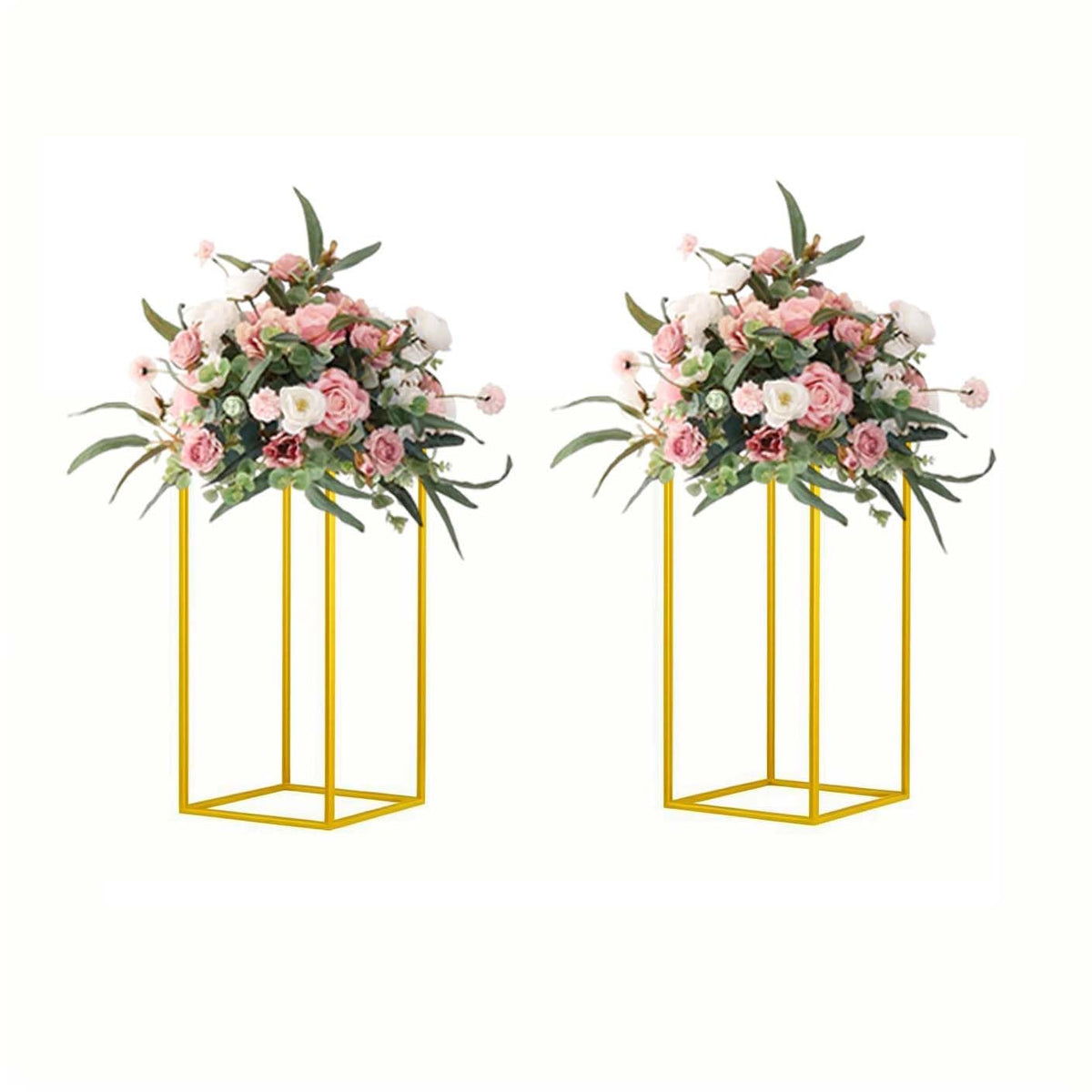 23.6inch 10 pcs Column Vases Gold Centerpieces for Table Metal Flower Stand Gold Wedding Centerpieces for Tables Party Floral Stands for Flowers