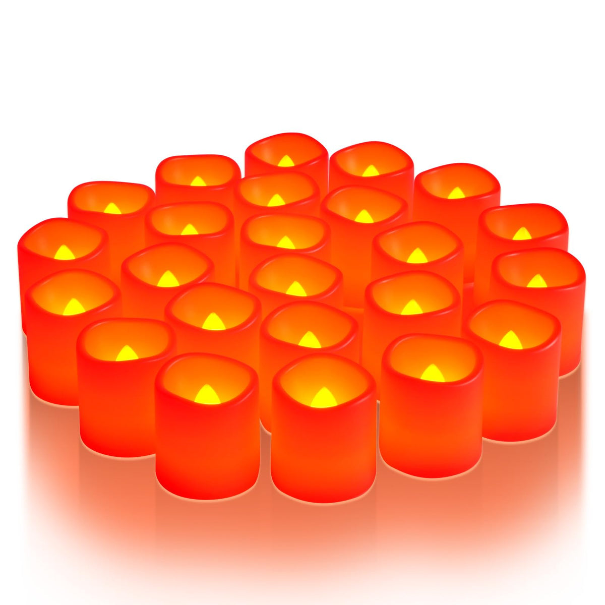 Homemory 24 Pack Ivory Flameless Flickering LED Votive Tealights Candles