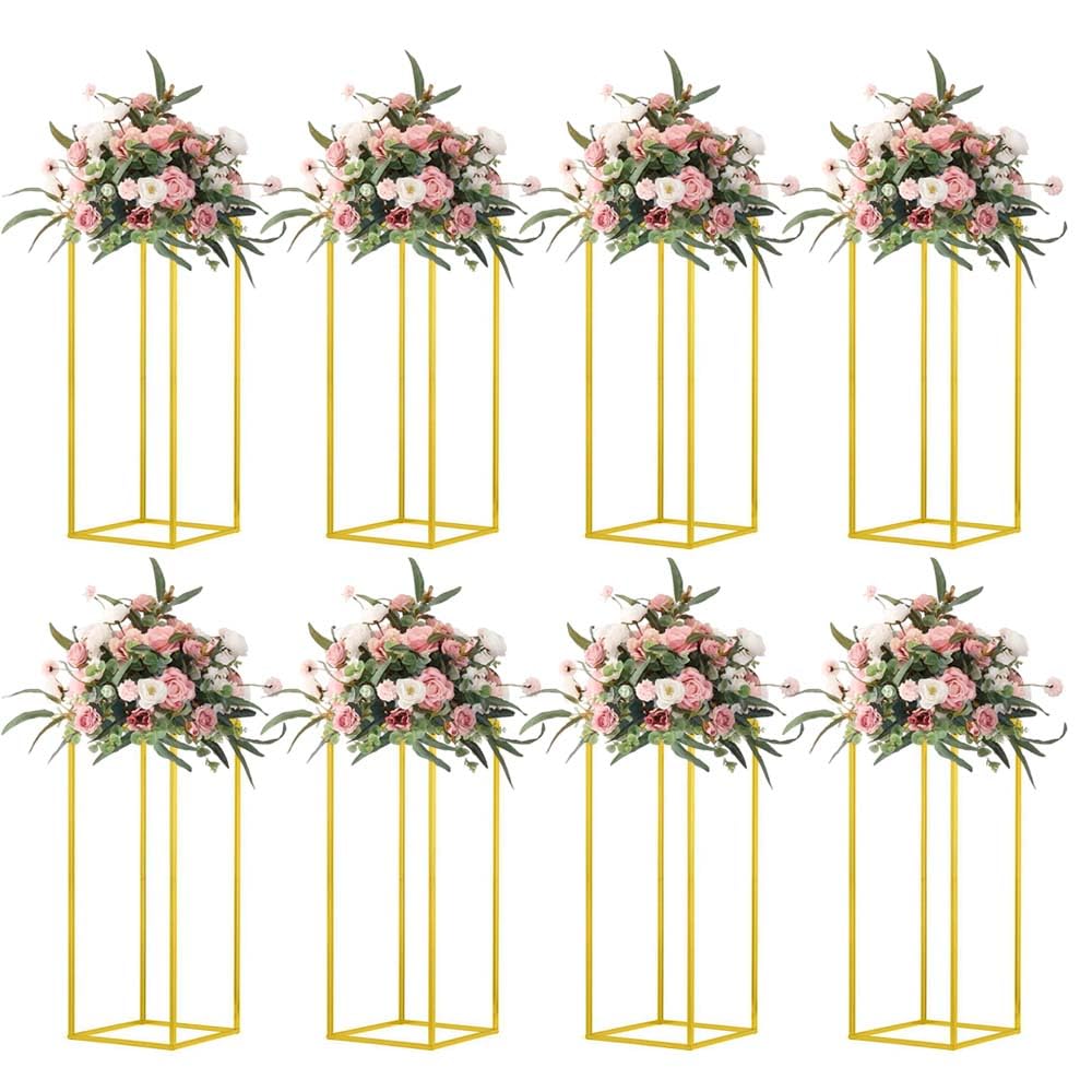 23.6inch 10 pcs Column Vases Gold Centerpieces for Table Metal Flower Stand Gold Wedding Centerpieces for Tables Party Floral Stands for Flowers