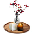 Black Round Wood Decorative Tray for Coffee Dining Table Centerpiece Decor