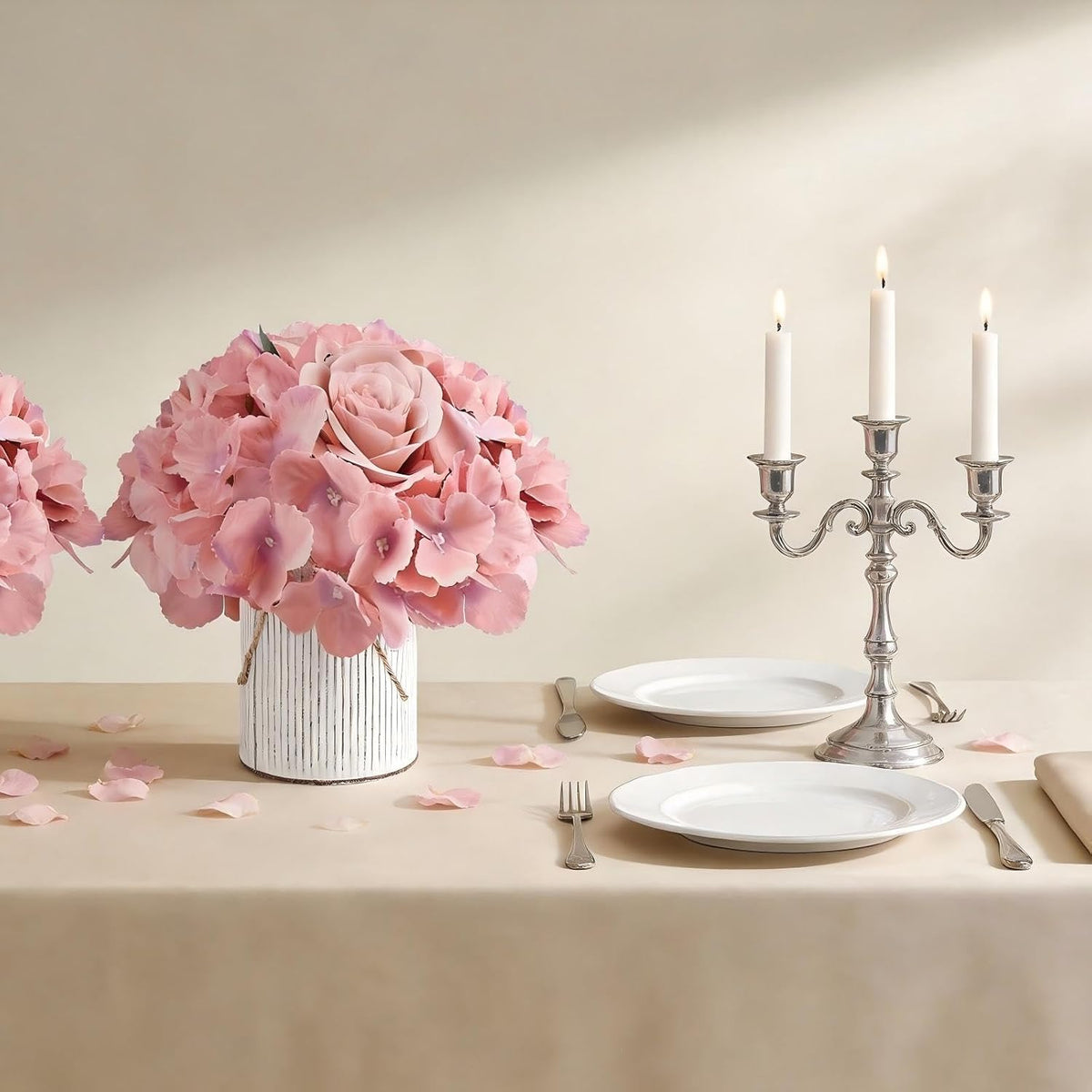 Deep Pink Flower Table Centerpieces - Set of 6