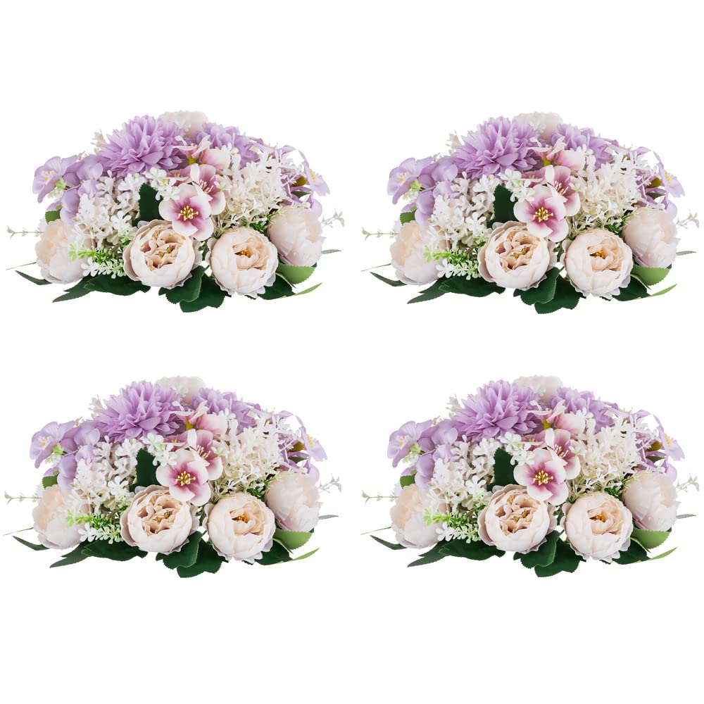 Flower Balls Centerpieces for Tables: White Silk Rose, 10Pcs