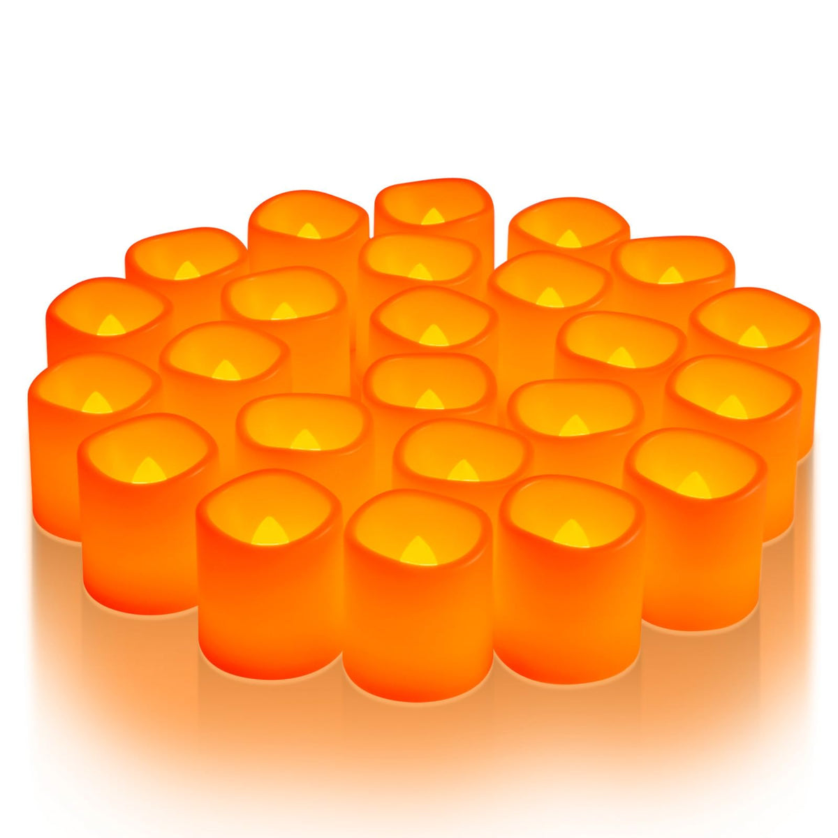 Homemory 24 Pack Ivory Flameless Flickering LED Votive Tealights Candles