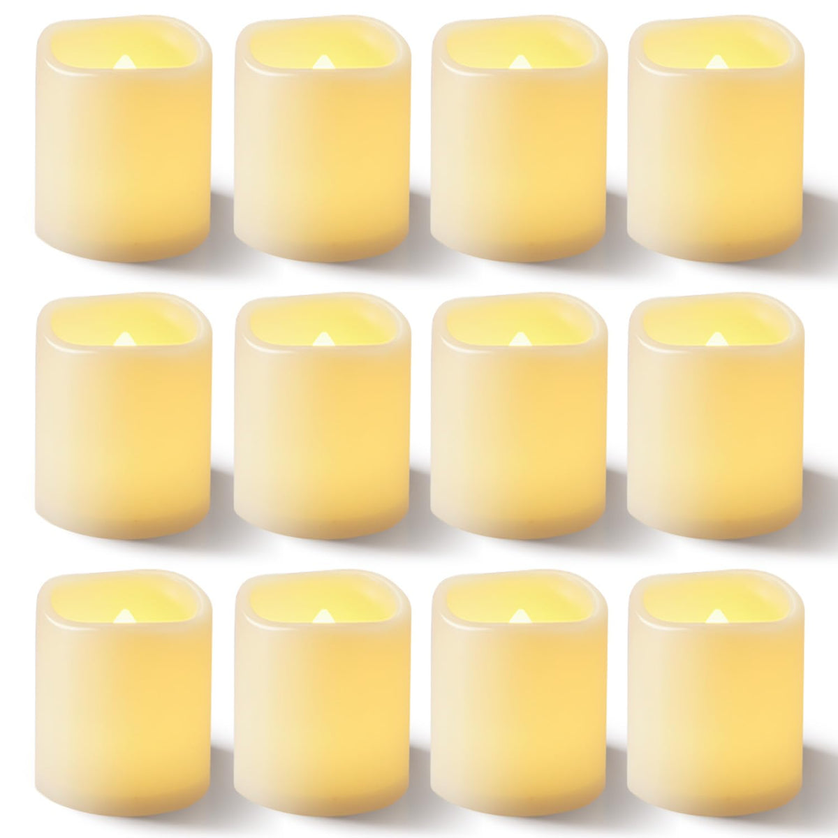 Homemory 24 Pack Ivory Flameless Flickering LED Votive Tealights Candles