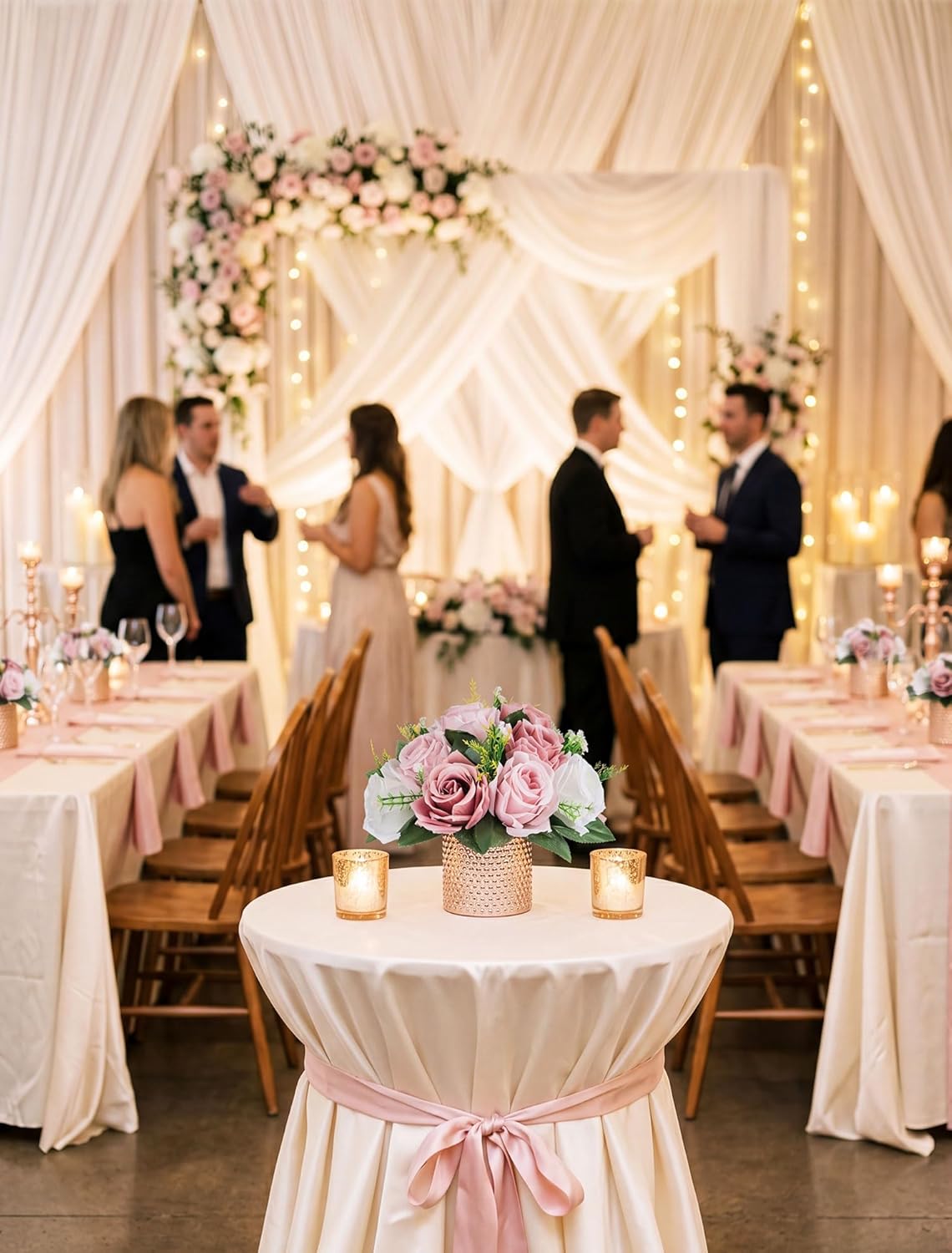 BLOSMON Dusty Pink Flower Centerpieces for Wedding: 10 Pcs, Faux Roses