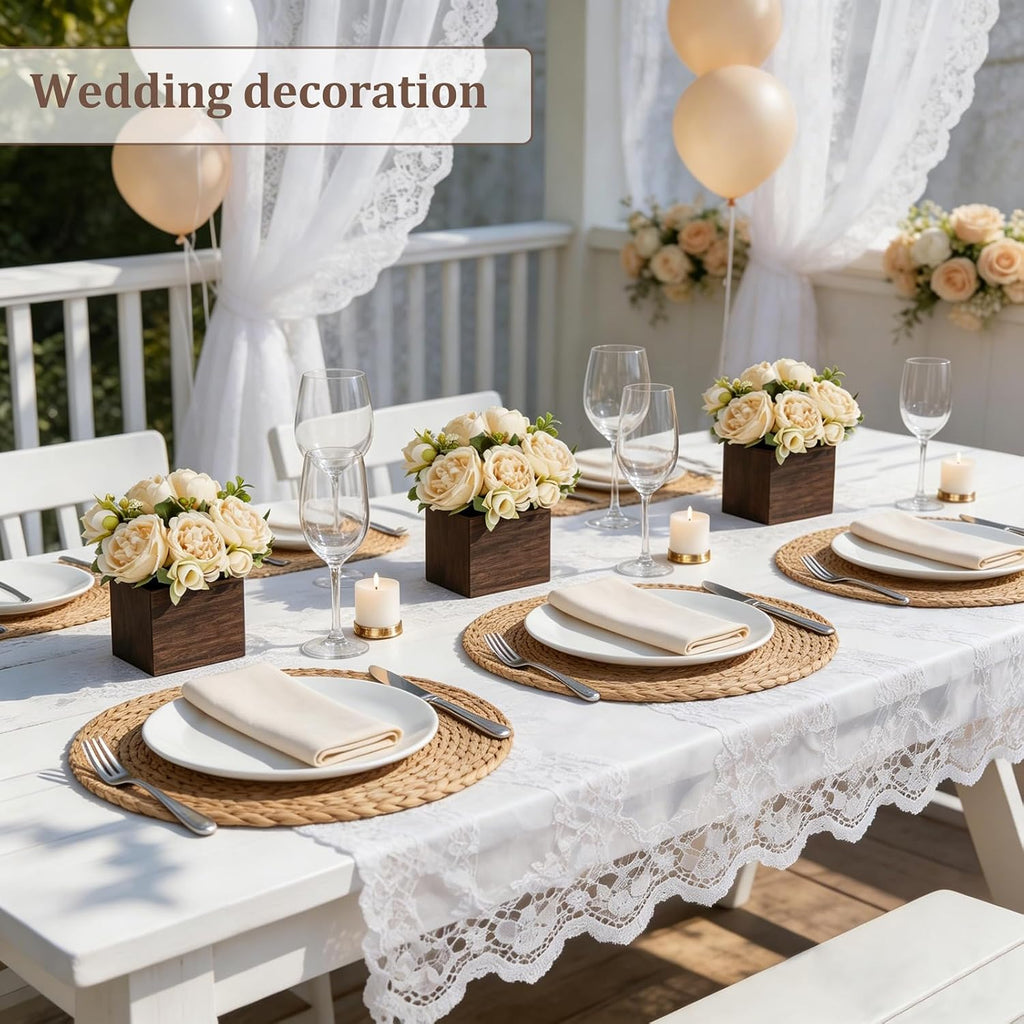 Dahey Small Mini Artificial Flower Table Centerpieces for Dining Room Decor