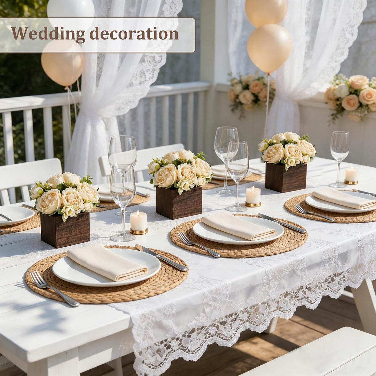 Dahey Small Mini Artificial Flower Table Centerpieces for Dining Room Decor