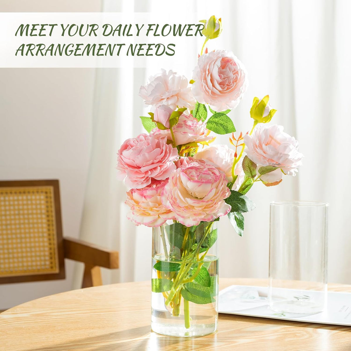 12pcs Glass Cylinder Vases for Centerpieces - 6 Inch Tall Flower Vase for Wedding Decorations, Clear Glass Flower Vases Floating Candle Holder for Table Centerpiece Wedding Home Décor
