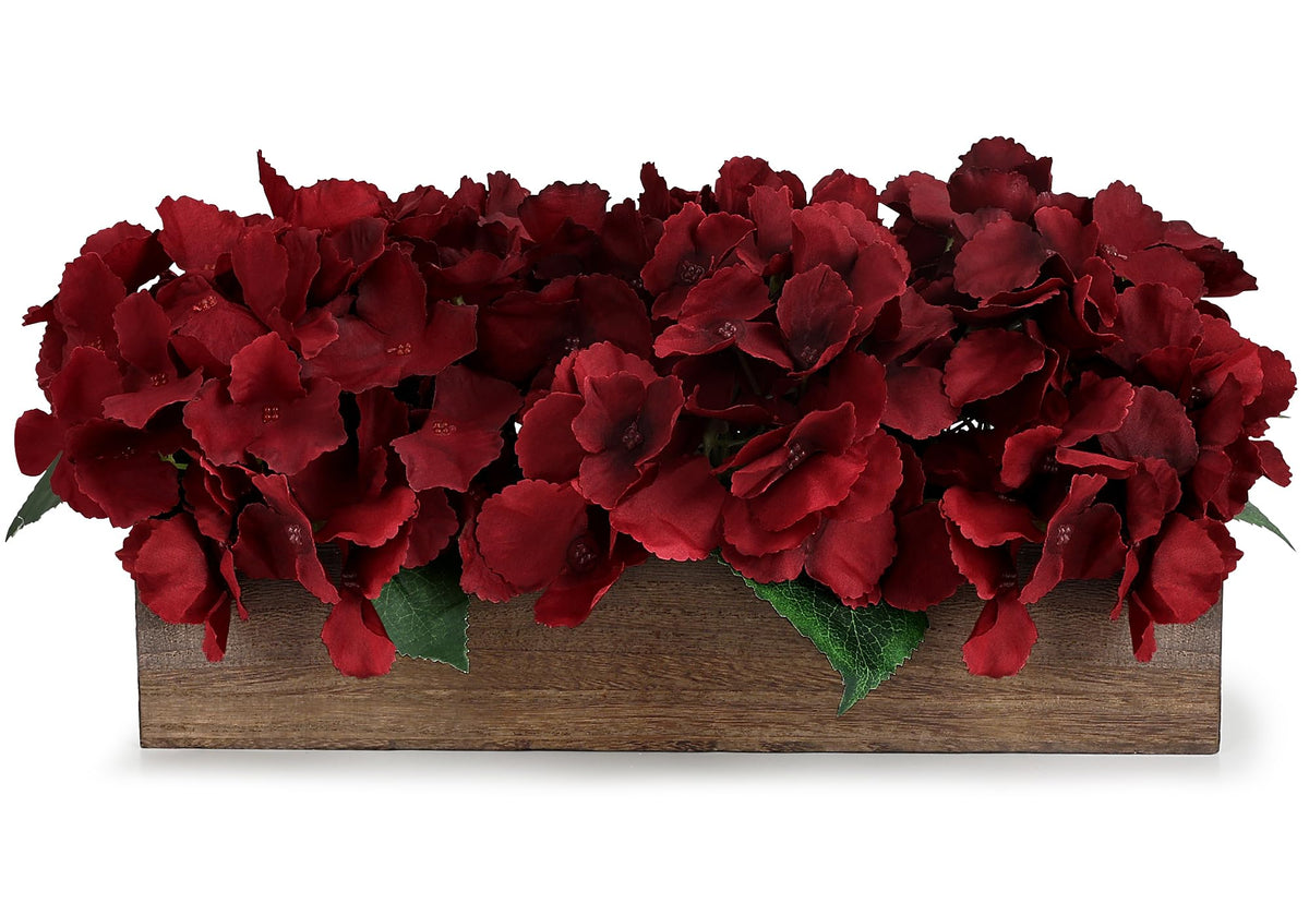 Pre-Made Hydrangea Centerpiece for Dining Table, Navy Blue