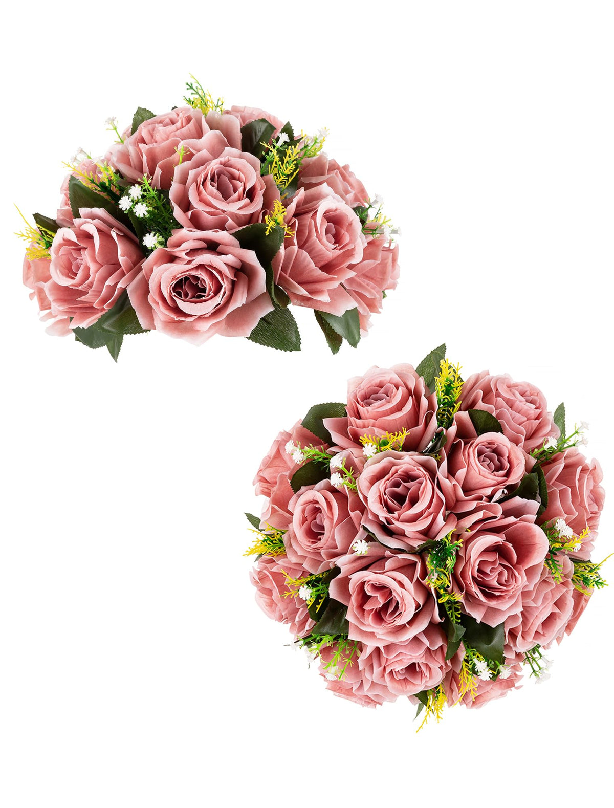 BLOSMON Dusty Pink Flower Centerpieces for Wedding: 10 Pcs, Faux Roses