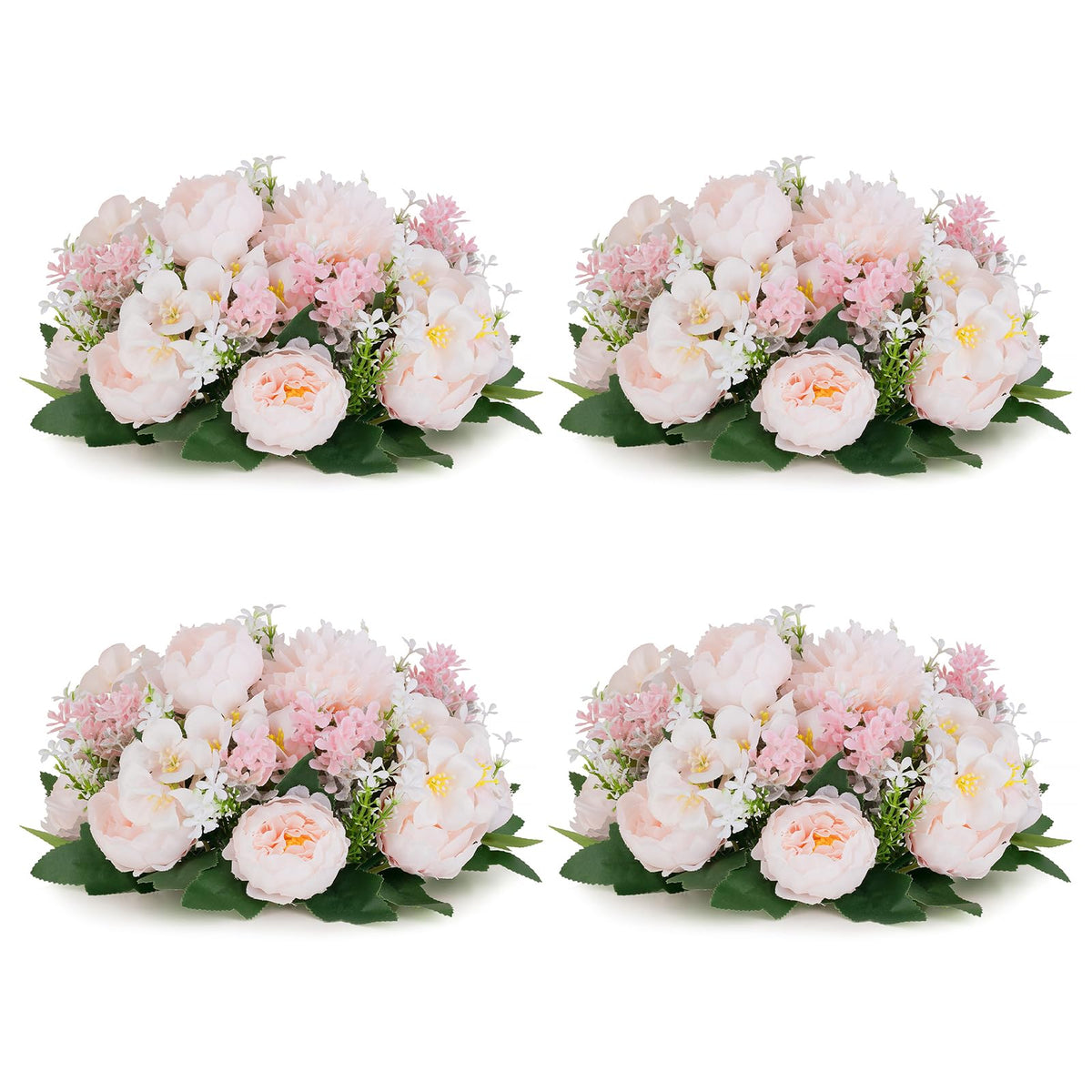 Flower Balls Centerpieces for Tables: White Silk Rose, 10Pcs