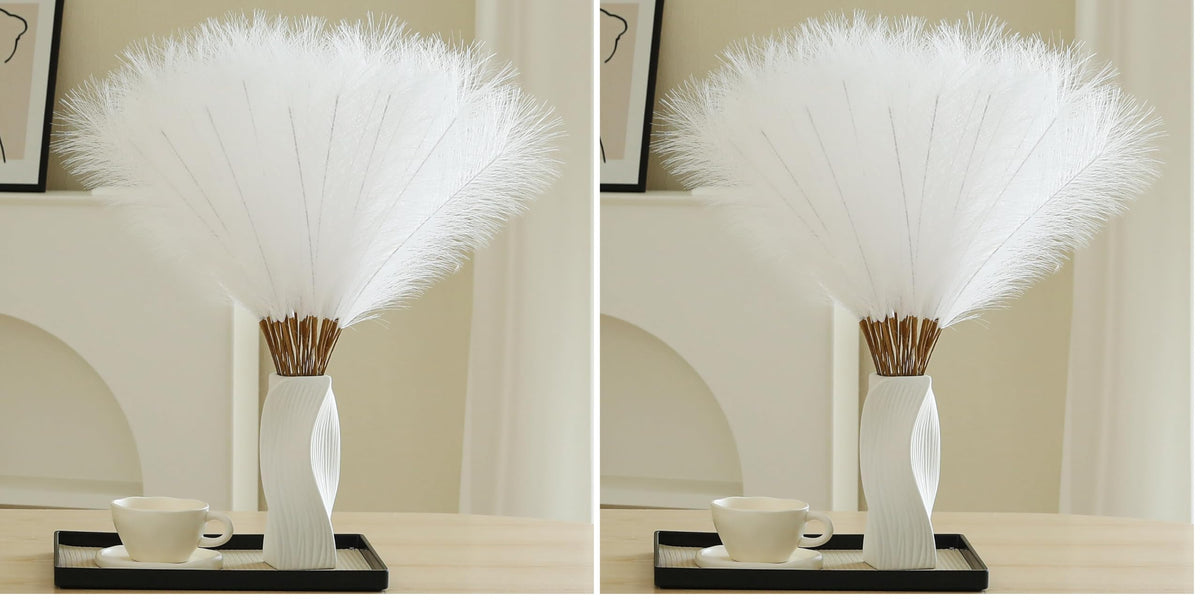 Wertuirk 30pcs Faux Pampas Grass - 24 Inch Pink Pampas Grass Home Decor