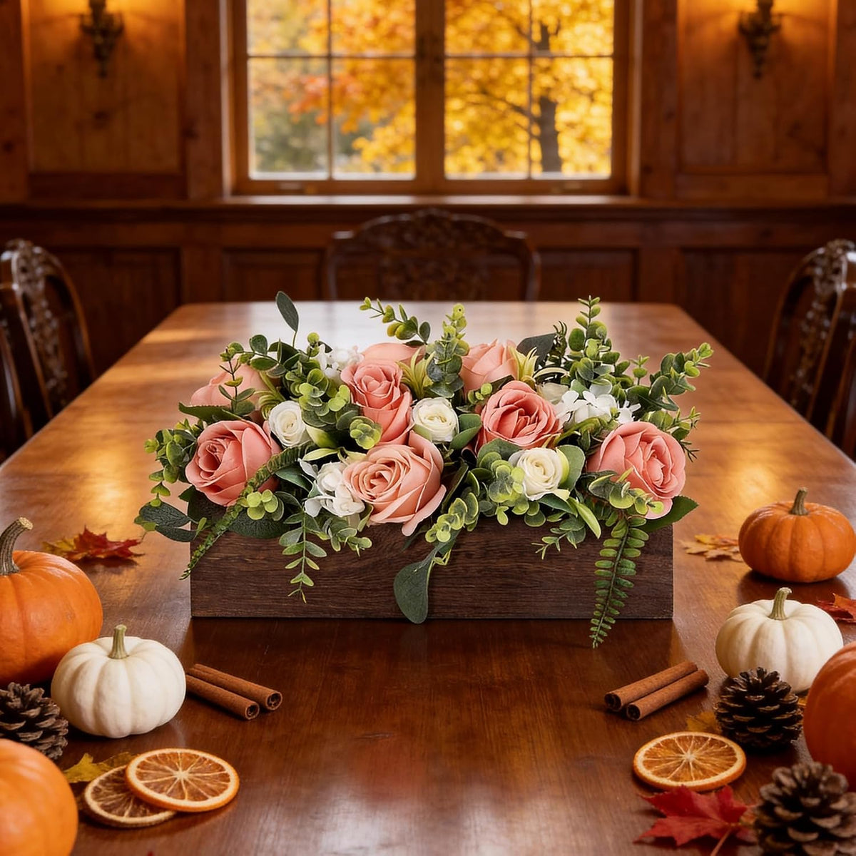 Pink Table Centerpieces for Dining Room - Dusty Rose