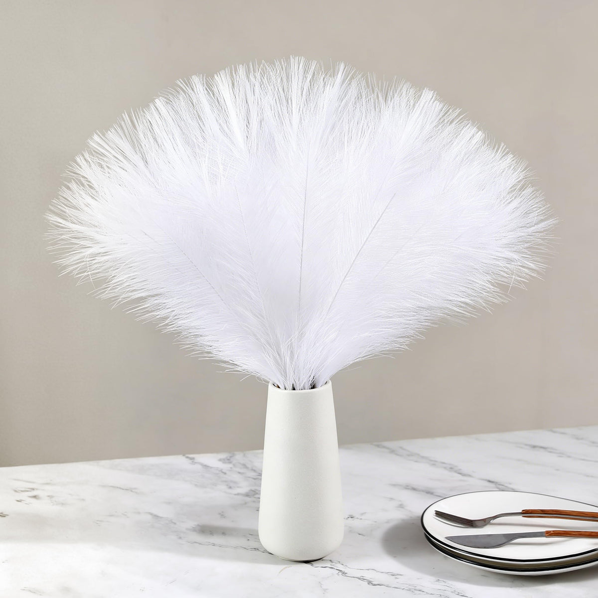 Bpole 36Pcs Black Pampas Grass,21.6 Inch Fluffy Faux Pampas Boho Home Decor