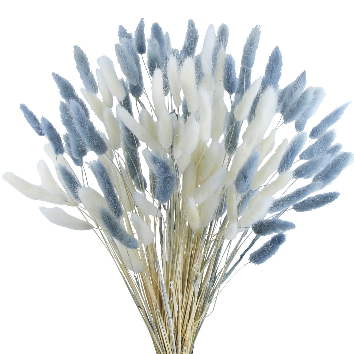 CISDUEO 120pcs Dried Bunny Tails Flowers Lagurus Ovatus Tail Dried Flowers Pampas Grass White and Gray Natural Dried Floral Arrangement for Boho Decor Home Wedding DIY Farmhouse Table Christmas (17")