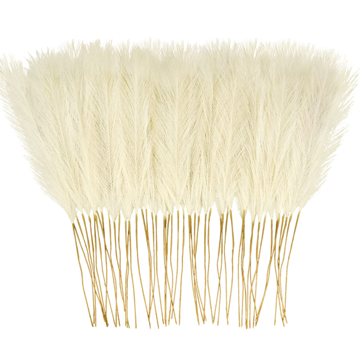 obbsie 50PCS Burnt Orange Faux Pampas Grass Decor, 21.6" Fluffy Vase Filler