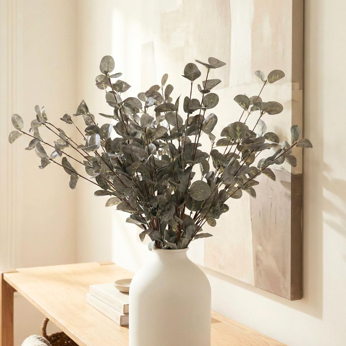 Faux Fall Flowers, Burnt Orange Artificial Floral Stems For Vase