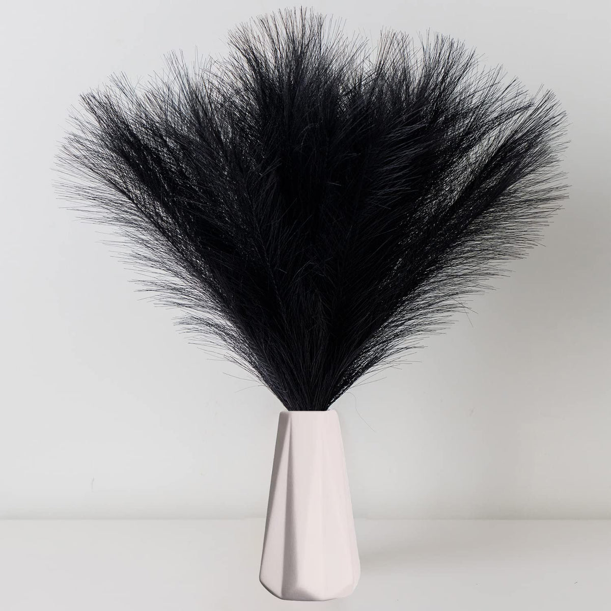 Faux Pampas Grass, 18"/45cm Artificial Pampas Grass Fluffy 6 Stem pompous Grass Flower Arrangement for Boho Home Wedding Decoration (Beige,Taupe)