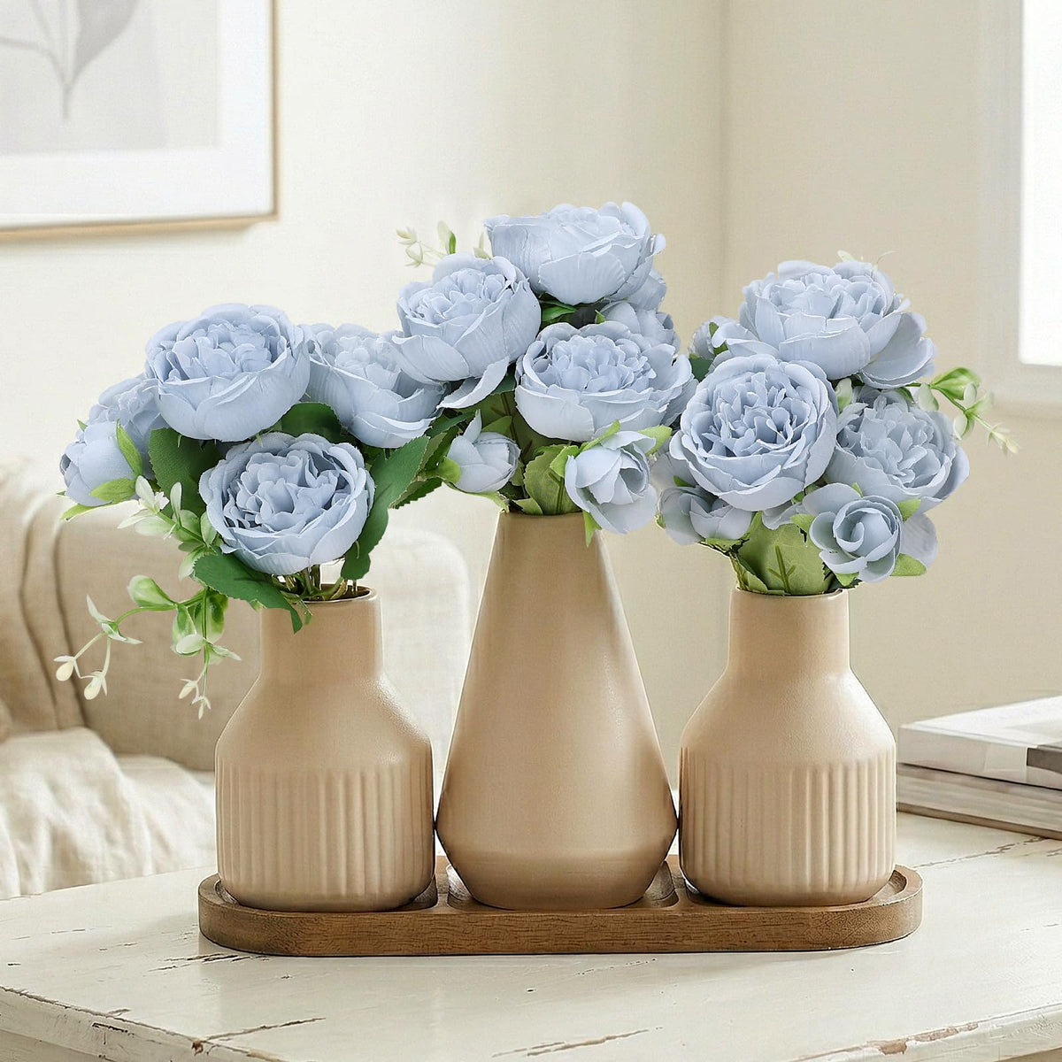 White Flower Table Centerpieces for Dining Room