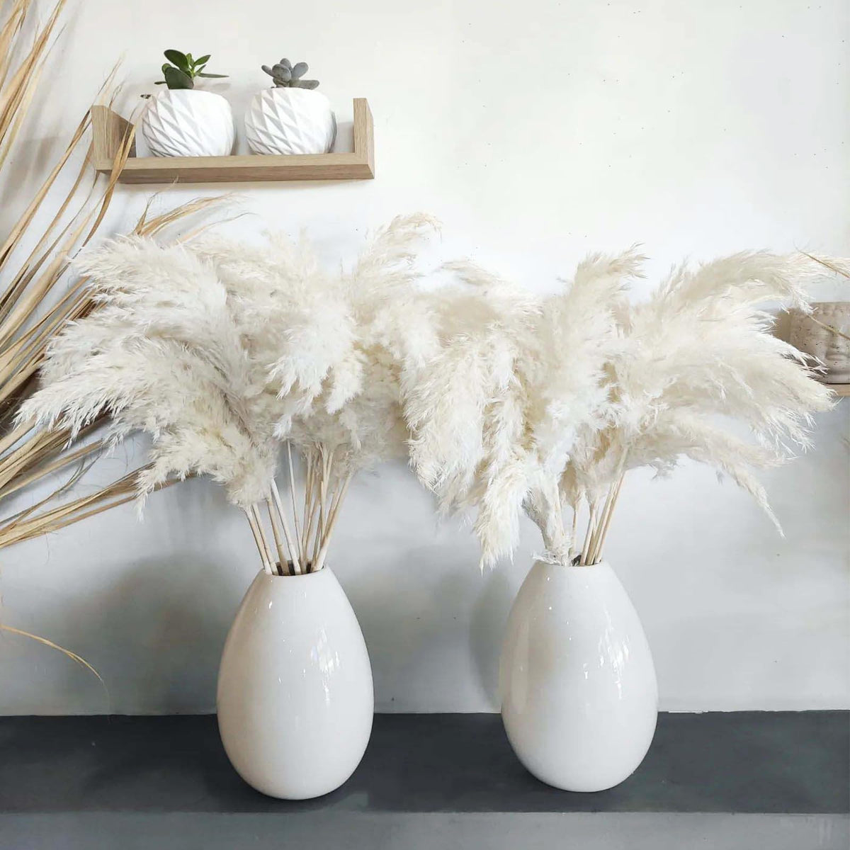 20 Stems 28" Large Brown Pampas Grass - Natural Fluffy Pompas Grass Bulk for Floor Vase - Boho Decor Home Wedding Event Decor, Gift