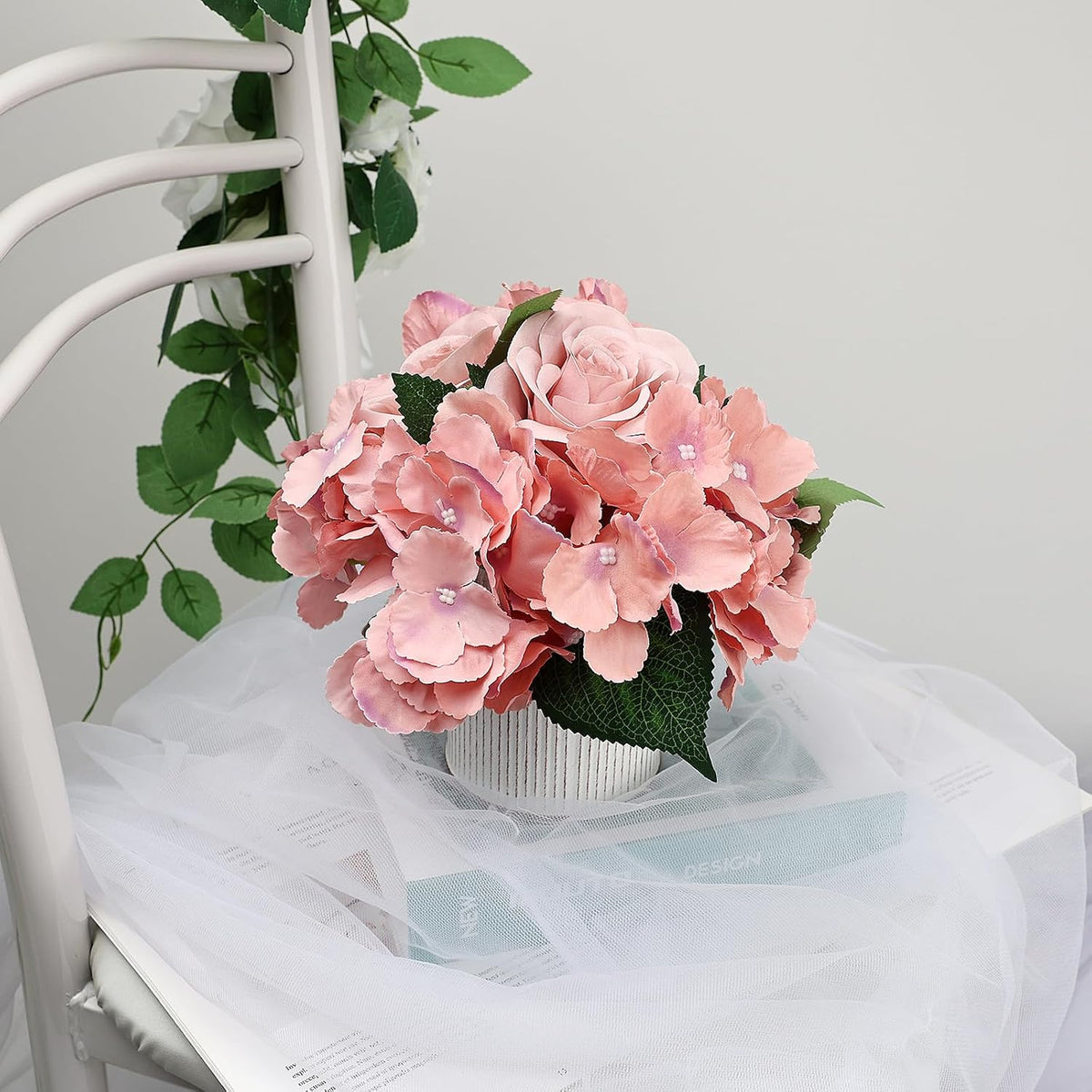 Deep Pink Flower Table Centerpieces - Set of 6
