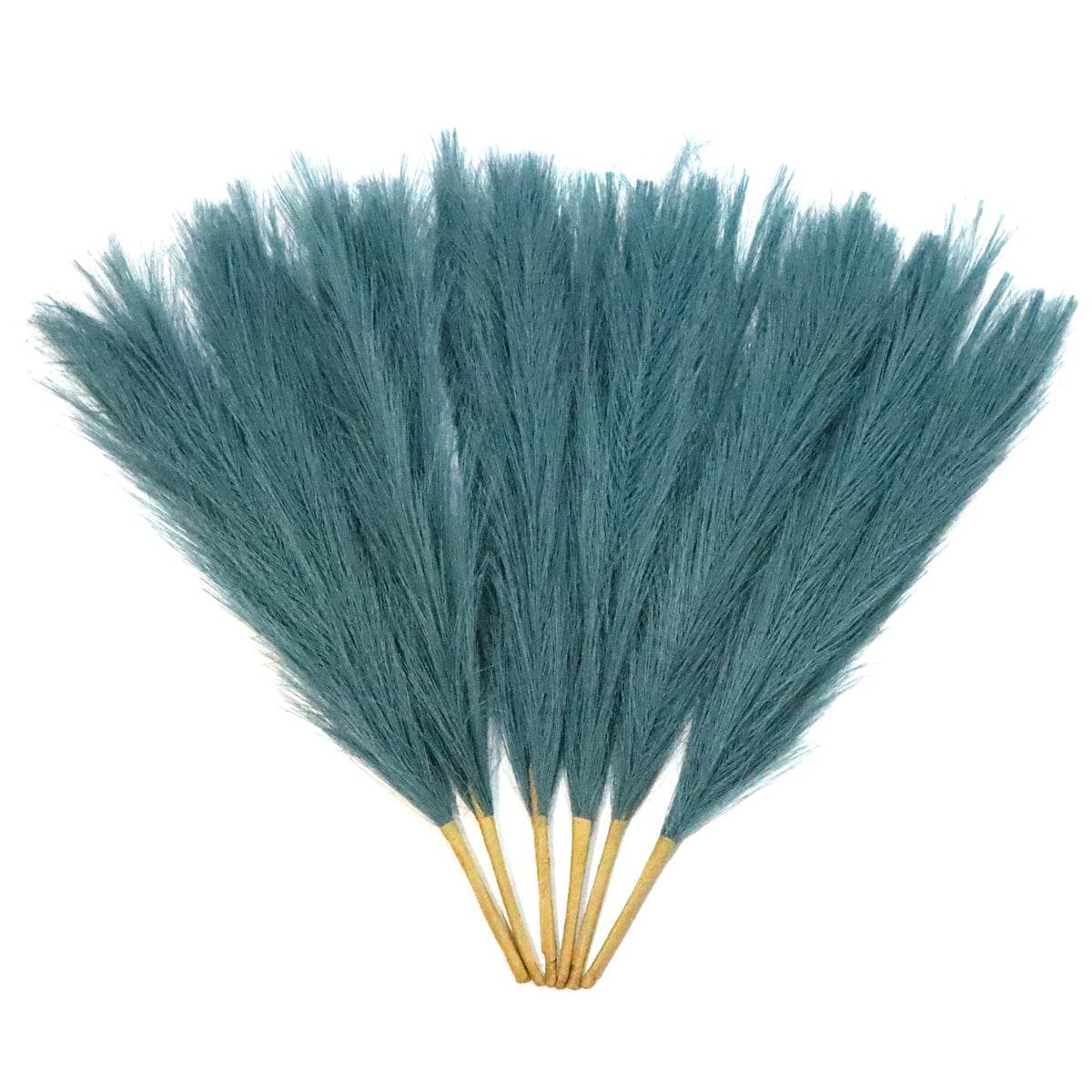 LWINGFLYER Navy Blue Faux Pampas Grass Decor 18-Inch Short 6 Stems Dried Flowers for Small Vase Boho Home Decor Wedding Bouquet Party Decoration Flower Arrangement Balloon Garland