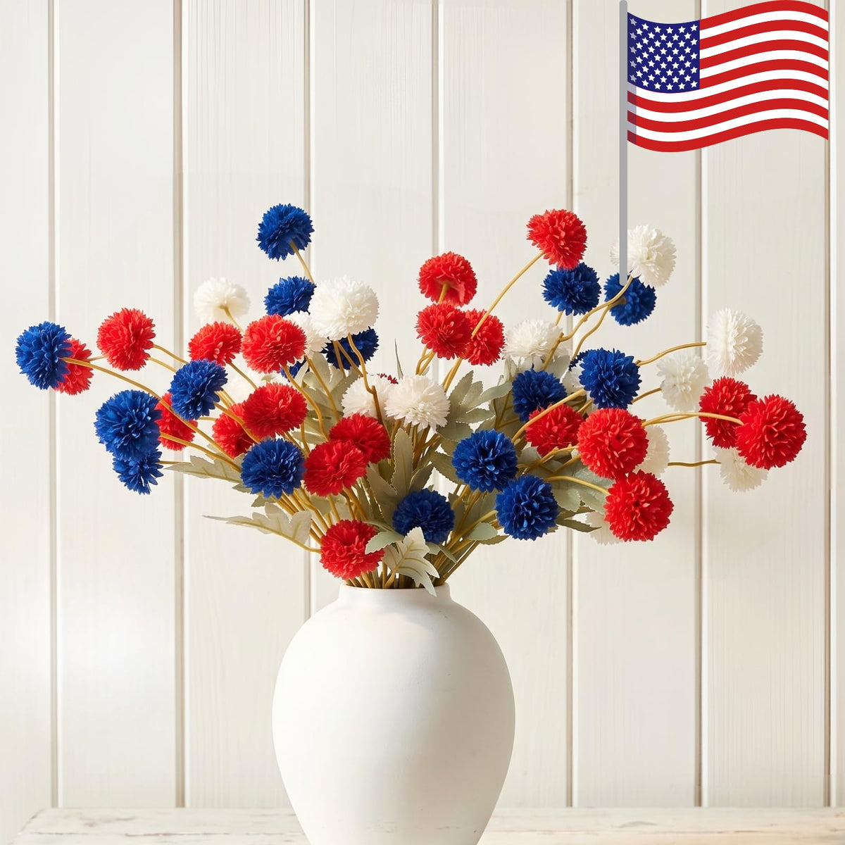 Faux Fall Flowers, Burnt Orange Artificial Floral Stems For Vase