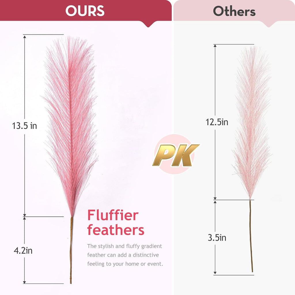 Alecono 30pcs Pampas Grass 17in, Pink Pampas Grass Decor for Home Decoration