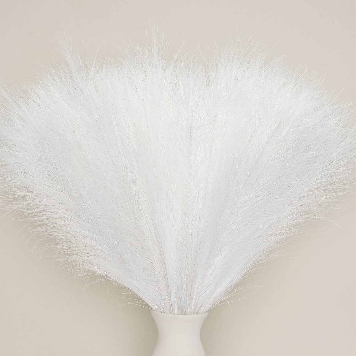 Pusuny Faux Pampas Grass,7 PCS 24 inch Gray Pampas Grass Decor, 7 Branches | Each Stem Fluffy Small Pompous Grass for Vase Filler in Table Vase Decor for House, Office, Boho Wedding Flower (Gray)