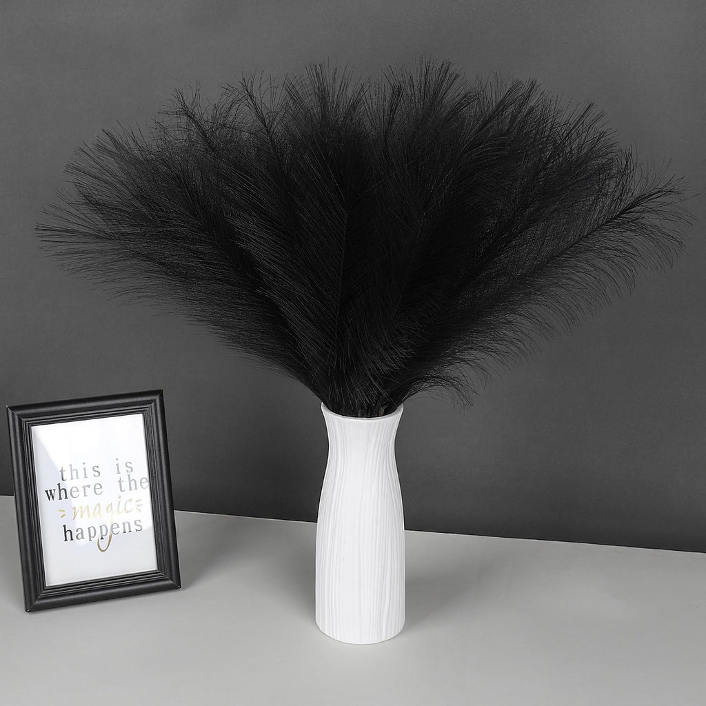 SeptCat 30 Pcs Pampas Grass Decor 21.7" Fluffy Faux Short Brown Pampas Grass Artificial Small Pompas Grass Flower Vase Filler for Home Wedding Living Room Wall Party Decoration