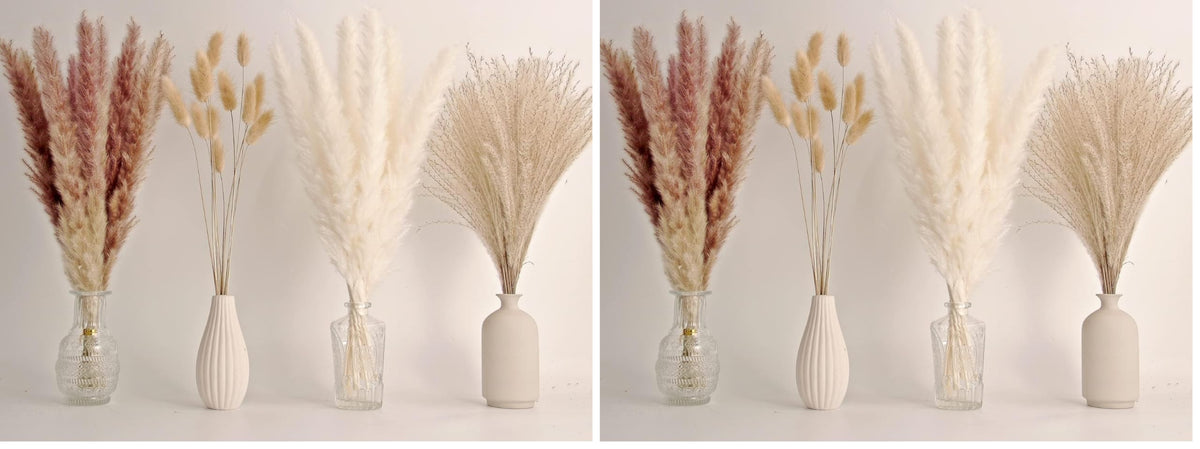 10 PCS 40" Tall Pampas Grass Stems in Natural Beige, Add a Boho Touch to Your Space—Pompas Grass Ideal for Floral Arrangements, Floor Vases, Weddings, and Creating a Bohemian Ambiance at Home.