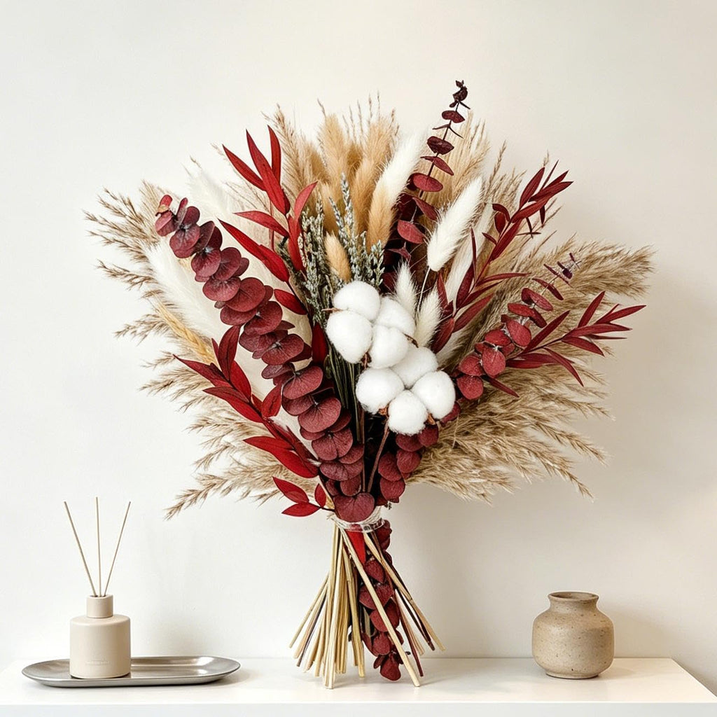 Dried Pampas Grass Bouquet 85Pcs for Fall Winter Decor