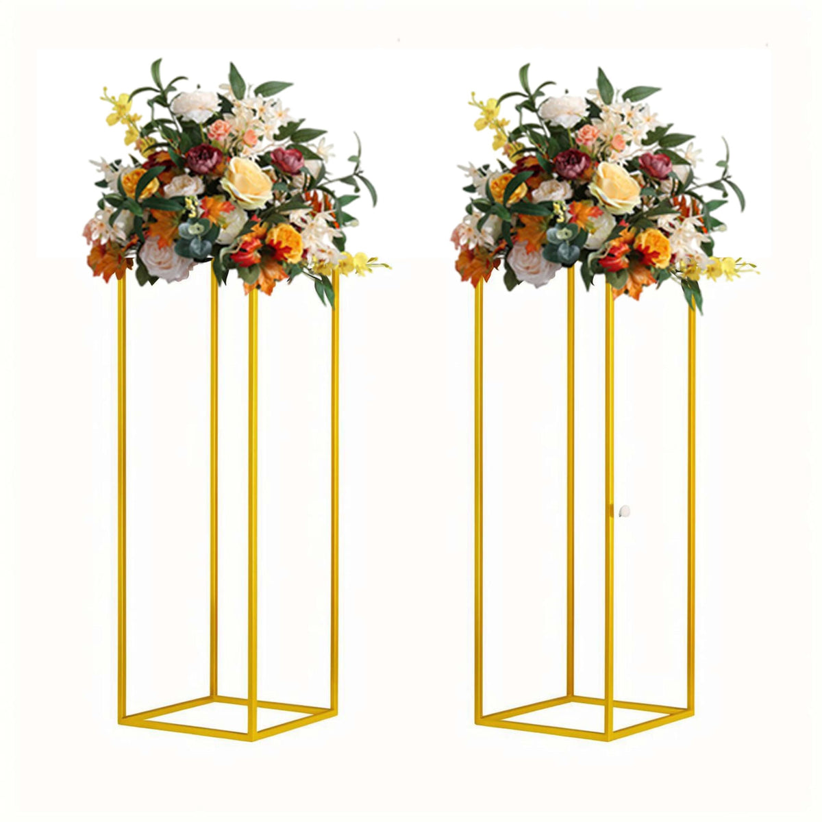 23.6inch 10 pcs Column Vases Gold Centerpieces for Table Metal Flower Stand Gold Wedding Centerpieces for Tables Party Floral Stands for Flowers