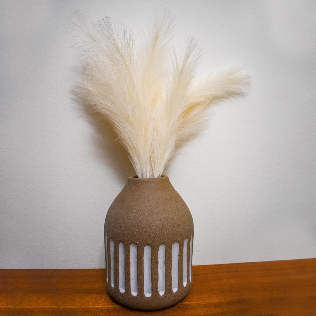 MECCANIXITY 15Pcs Faux Pampas Grass,21"/55cm Fake Pampas Grass Decor for Living Room Party Wall Vase Wedding Decoration,Light Blue