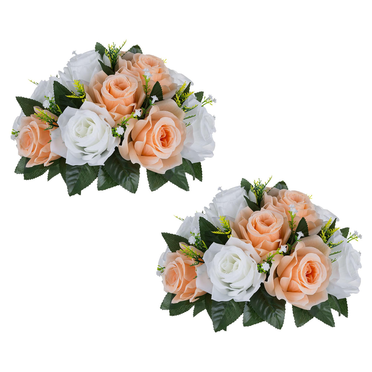 BLOSMON Faux Flower Centerpieces for Wedding Tables, 10 Pcs, Crimson Red