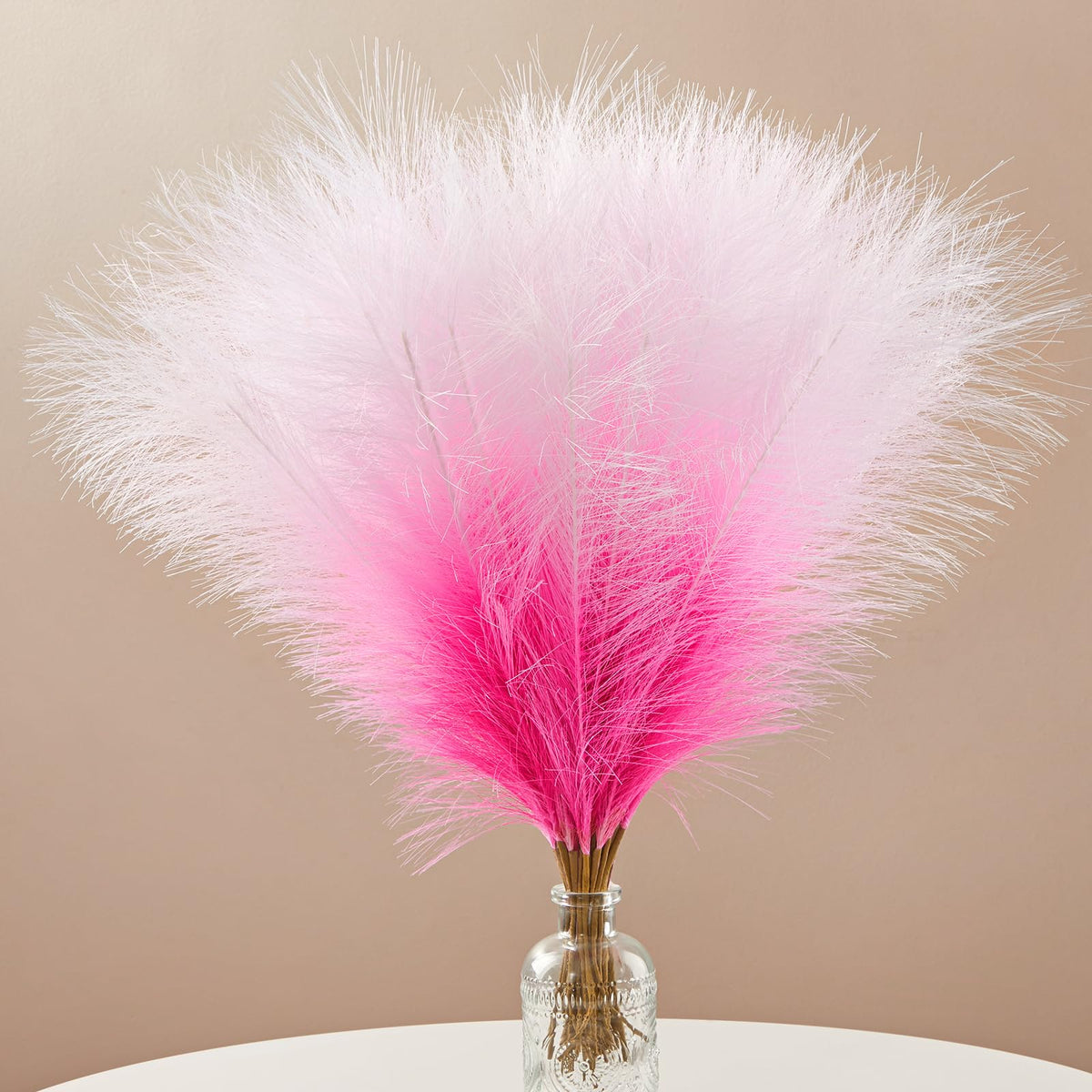 Alecono 30pcs Pampas Grass 17in, Pink Pampas Grass Decor for Home Decoration