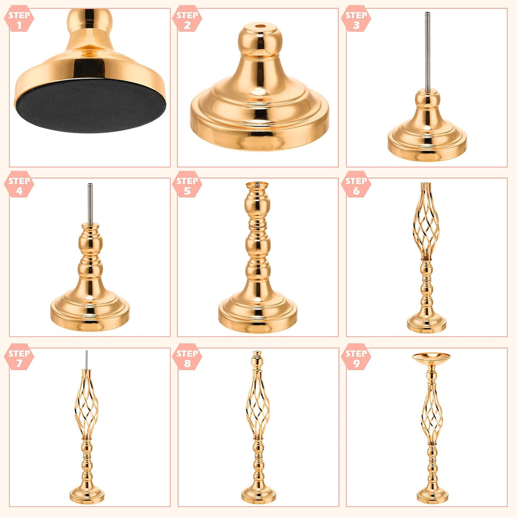 Rtteri 20 Pcs 22.8 Inch High Metal Flower Stand, Wedding Gold Centerpieces for Table, Floral Stand Elegant Vase Holder for Reception Table Decor Party Hotel Home Decor (Gold, Large)
