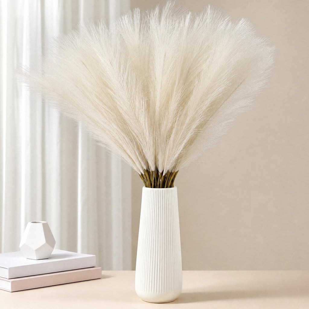 Bpole 36Pcs Black Pampas Grass,21.6 Inch Fluffy Faux Pampas Boho Home Decor