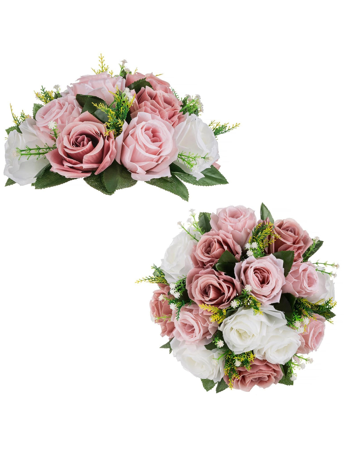 BLOSMON Dusty Pink Flower Centerpieces for Wedding: 10 Pcs, Faux Roses
